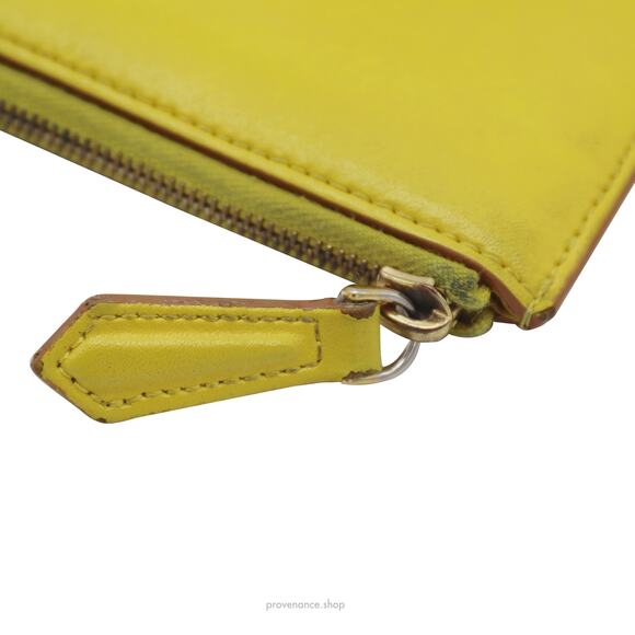 🔴 Fendi Zip Card Holder Wallet - Yellow Patchwork Leather - Picture 5 of 9